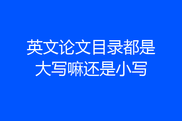 英文论文目录都是大写嘛还是小写
