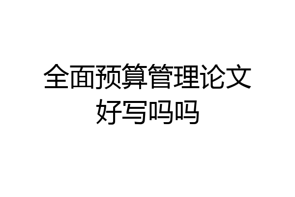 全面预算管理论文好写吗吗