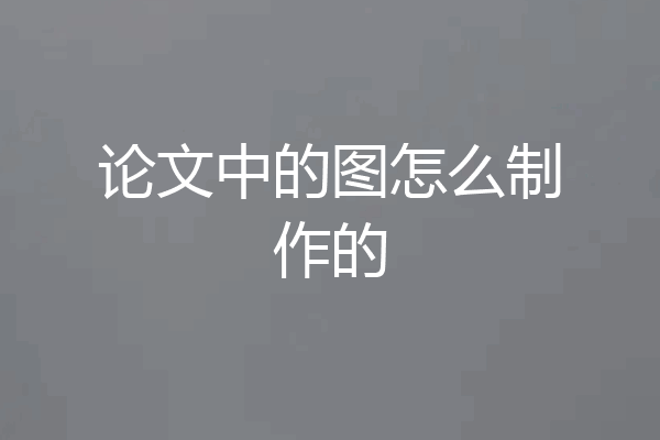 论文中的图怎么制作的