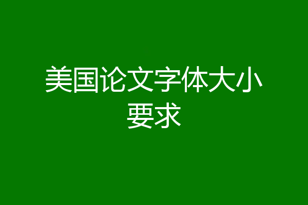 美国论文字体大小要求