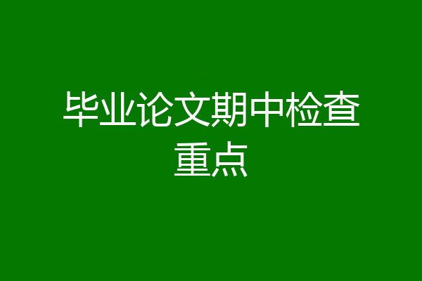 毕业论文期中检查重点