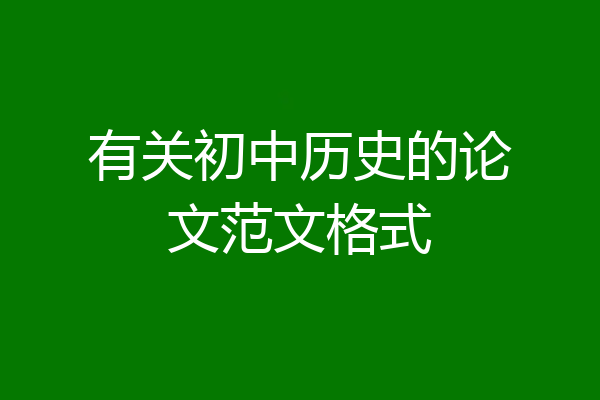 有关初中历史的论文范文格式