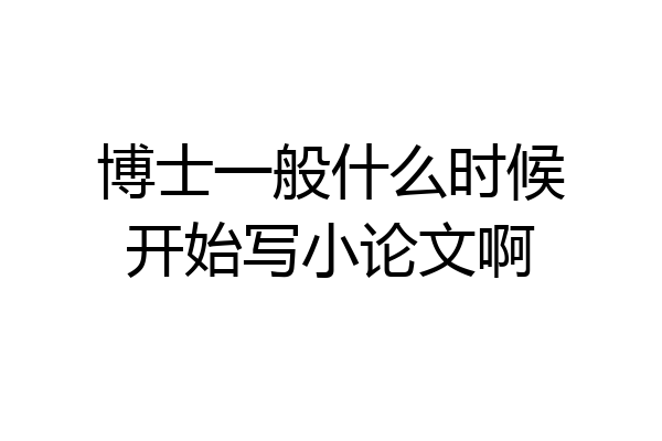 博士一般什么时候开始写小论文啊