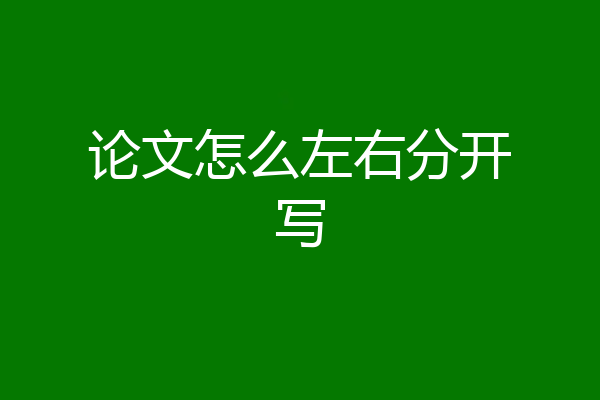 论文怎么左右分开写