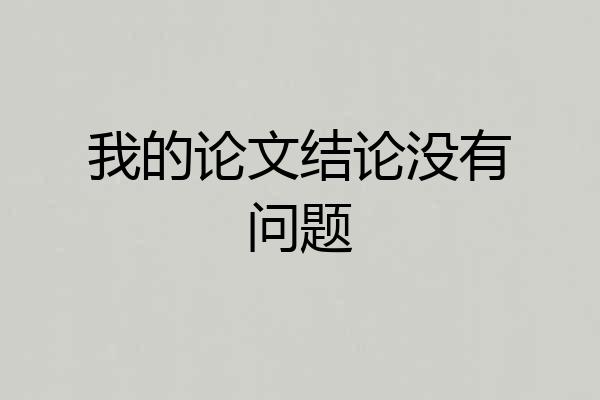 我的论文结论没有问题