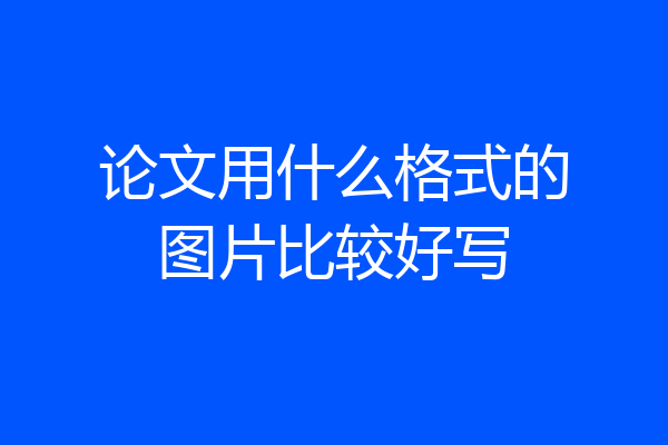 论文用什么格式的图片比较好写