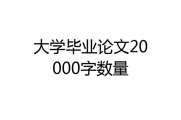 大学毕业论文20000字数量