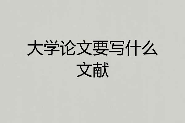 大学论文要写什么文献