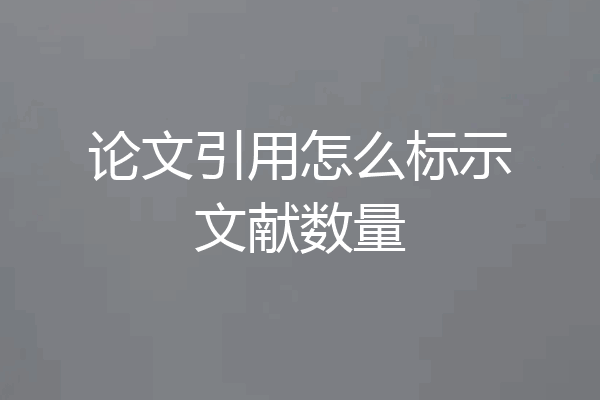 论文引用怎么标示文献数量