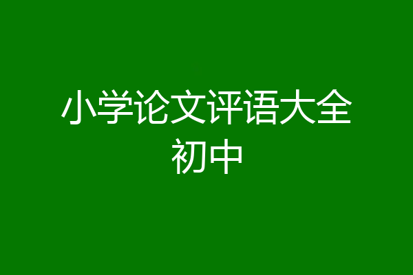 小学论文评语大全初中