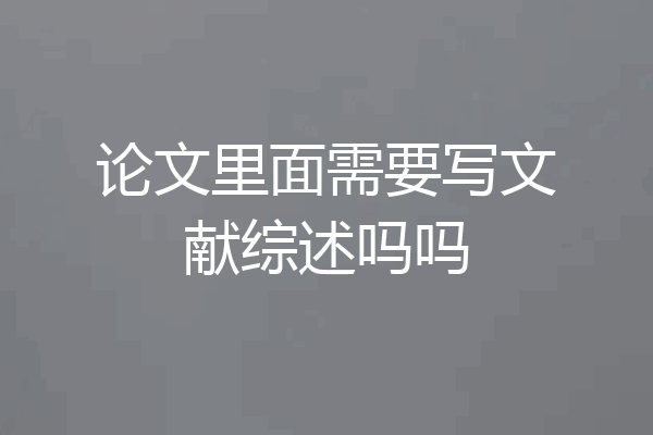 论文里面需要写文献综述吗吗