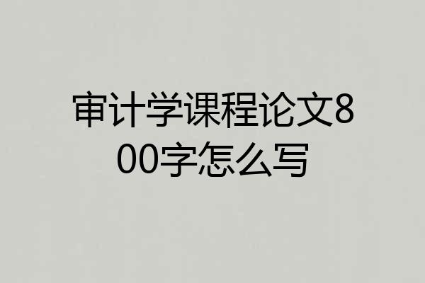 审计学课程论文800字怎么写