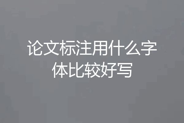 论文标注用什么字体比较好写