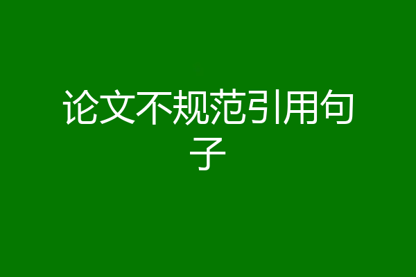 论文不规范引用句子