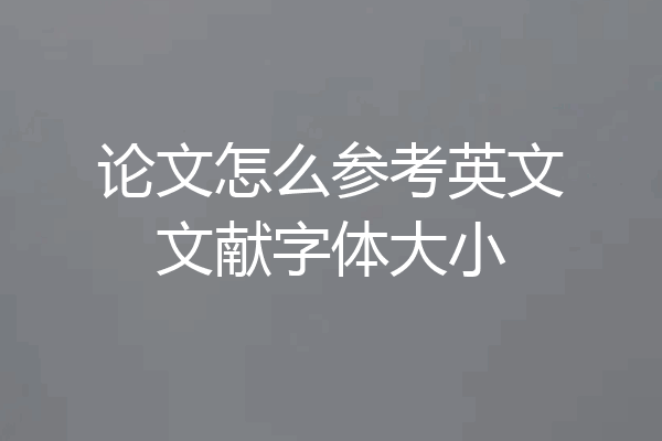 论文怎么参考英文文献字体大小