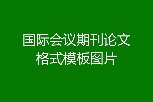 国际会议期刊论文格式模板图片