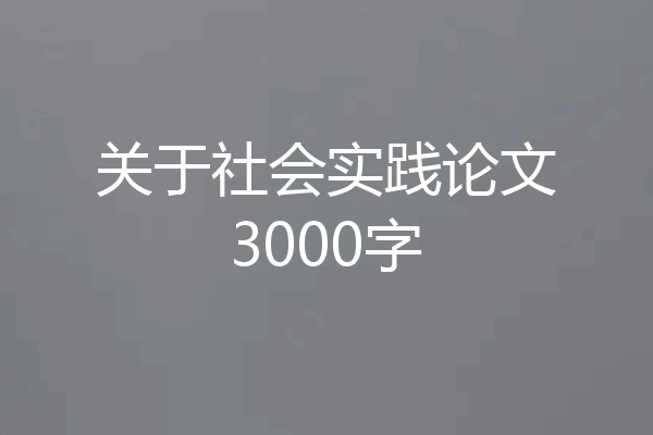 关于社会实践论文3000字