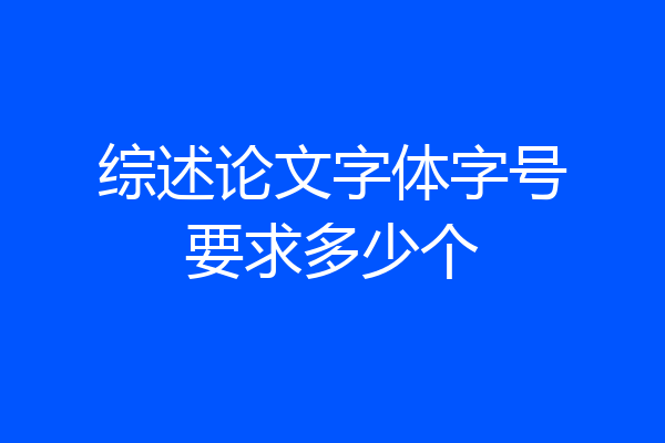 综述论文字体字号要求多少个