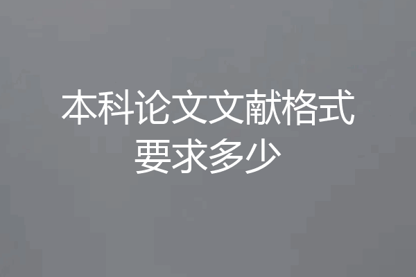 本科论文文献格式要求多少