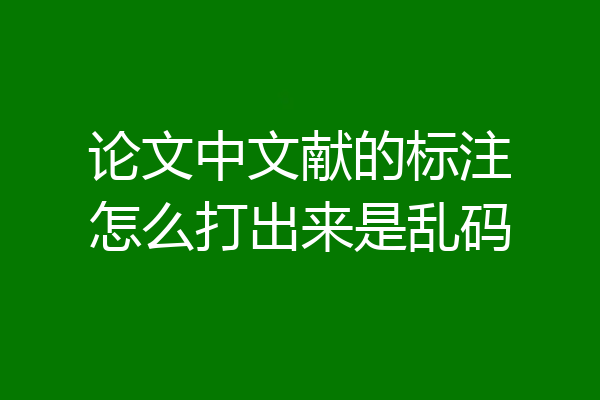论文中文献的标注怎么打出来是乱码