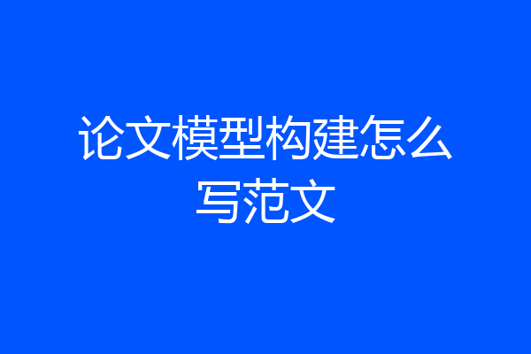 论文模型构建怎么写范文
