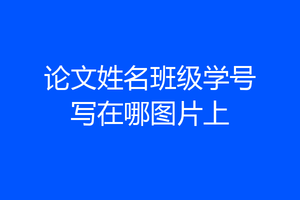 论文姓名班级学号写在哪图片上