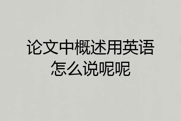 论文中概述用英语怎么说呢呢