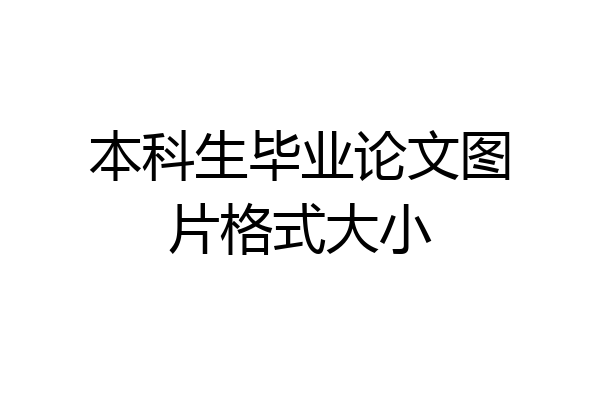 本科生毕业论文图片格式大小