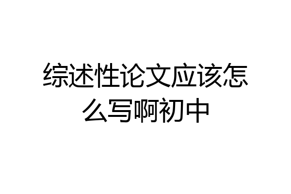 综述性论文应该怎么写啊初中