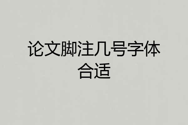 论文脚注几号字体合适
