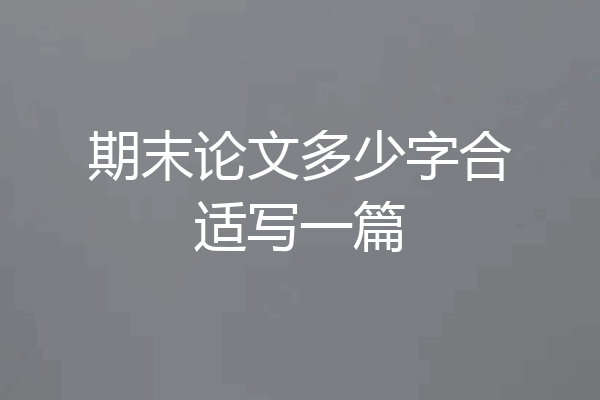 期末论文多少字合适写一篇