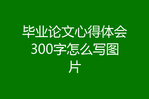 毕业论文心得体会300字怎么写图片
