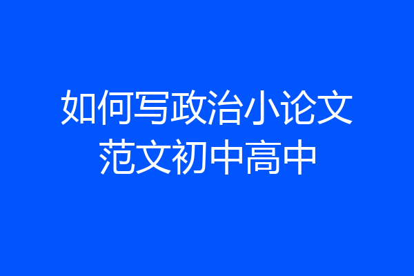 如何写政治小论文范文初中高中