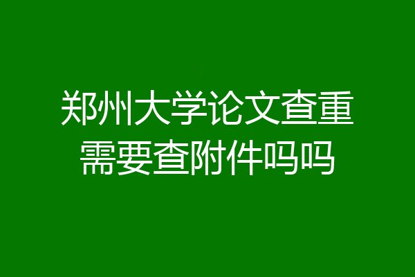 郑州大学论文查重需要查附件吗吗