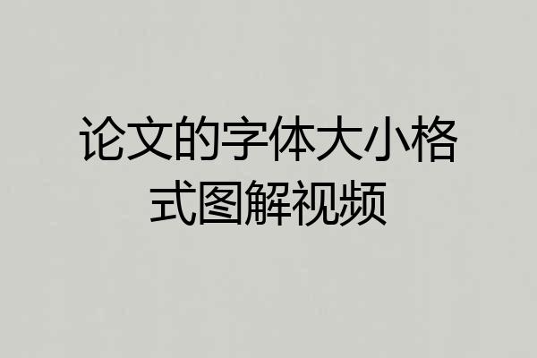 论文的字体大小格式图解视频