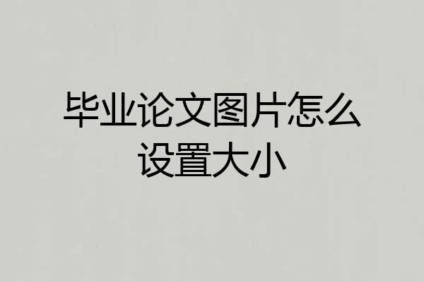 毕业论文图片怎么设置大小