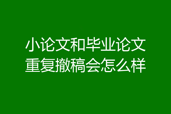 小论文和毕业论文重复撤稿会怎么样