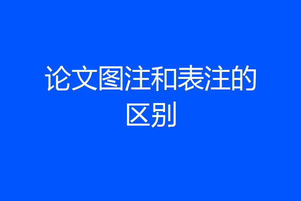 论文图注和表注的区别