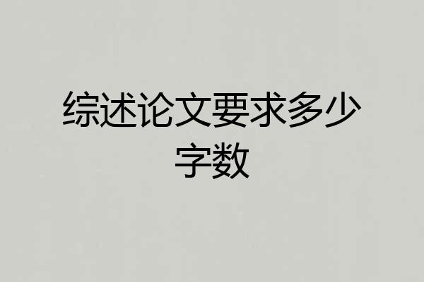 综述论文要求多少字数