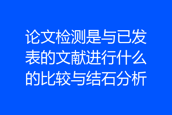 论文检测是与已发表的文献进行什么的比较与结石分析