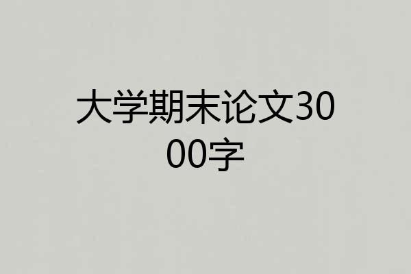 大学期末论文3000字