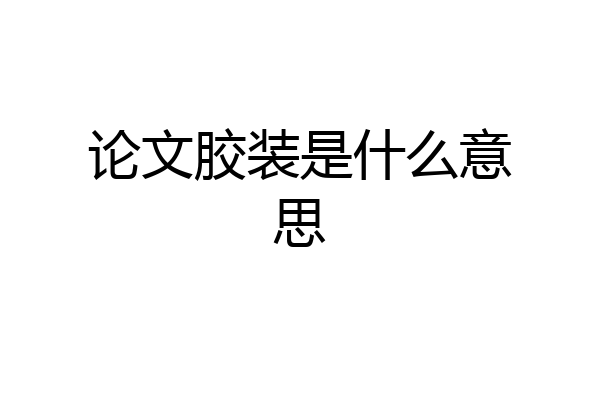 论文胶装是什么意思