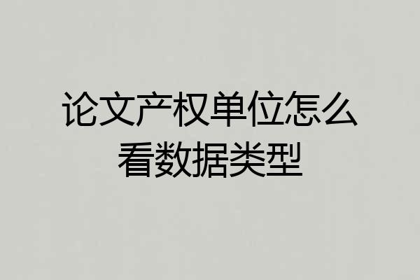论文产权单位怎么看数据类型