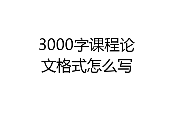 3000字课程论文格式怎么写