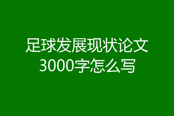 足球发展现状论文3000字怎么写