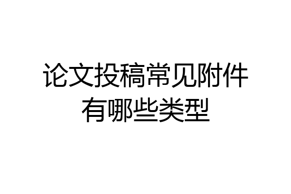 论文投稿常见附件有哪些类型