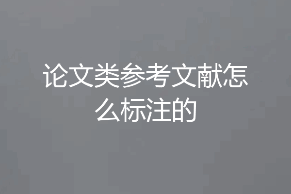论文类参考文献怎么标注的