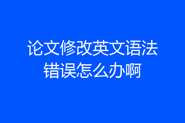 论文修改英文语法错误怎么办啊