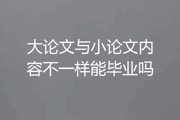 大论文与小论文内容不一样能毕业吗
