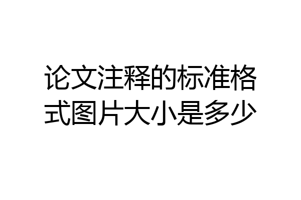 论文注释的标准格式图片大小是多少